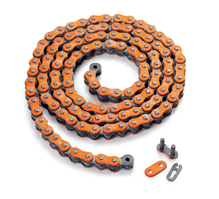 CHAINE TRANSMISSION 520 MX 120 MAILLONS ORANGE AFAM KTM SX EXC