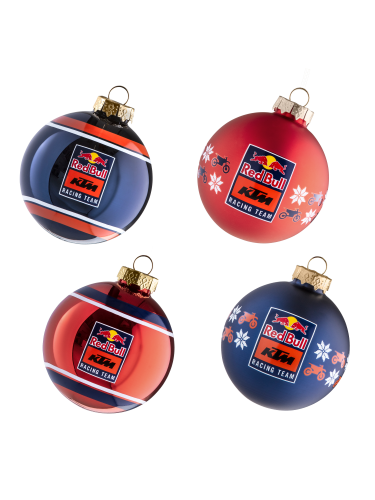 PACK 4 BOULES DE NOEL RED BULL KTM RACING TEAM 24