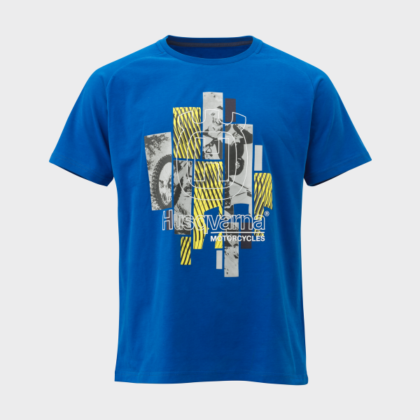 TEE SHIRT HUSQVARNA MOTORCYCLES REMOTE BLEU